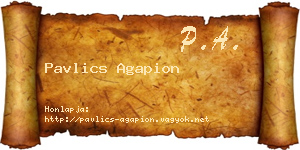 Pavlics Agapion névjegykártya